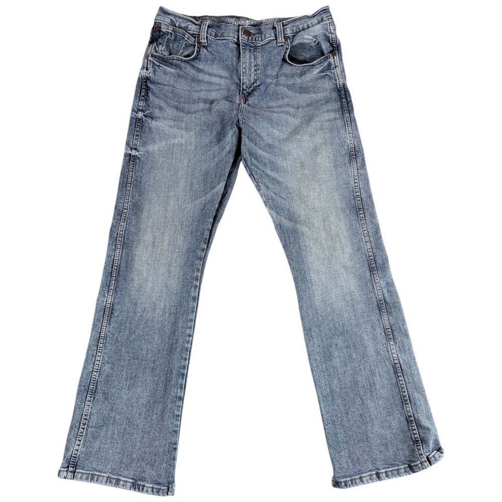 Wrangler Retro Relaxed Bootcut Jeans Mens 33x32 Blue Light Wash Faded Western